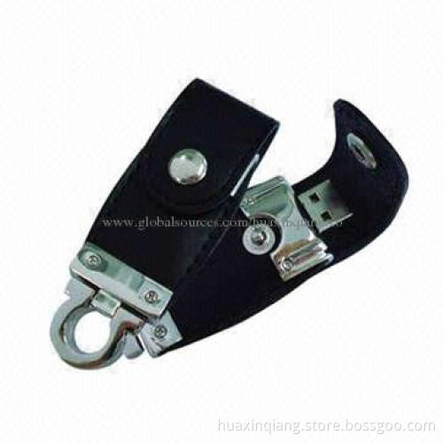 USB Memory Drives, Leather + Metal, 512MB-64GB Capacity, Logos Design, 5-year Warranty, USB2.0